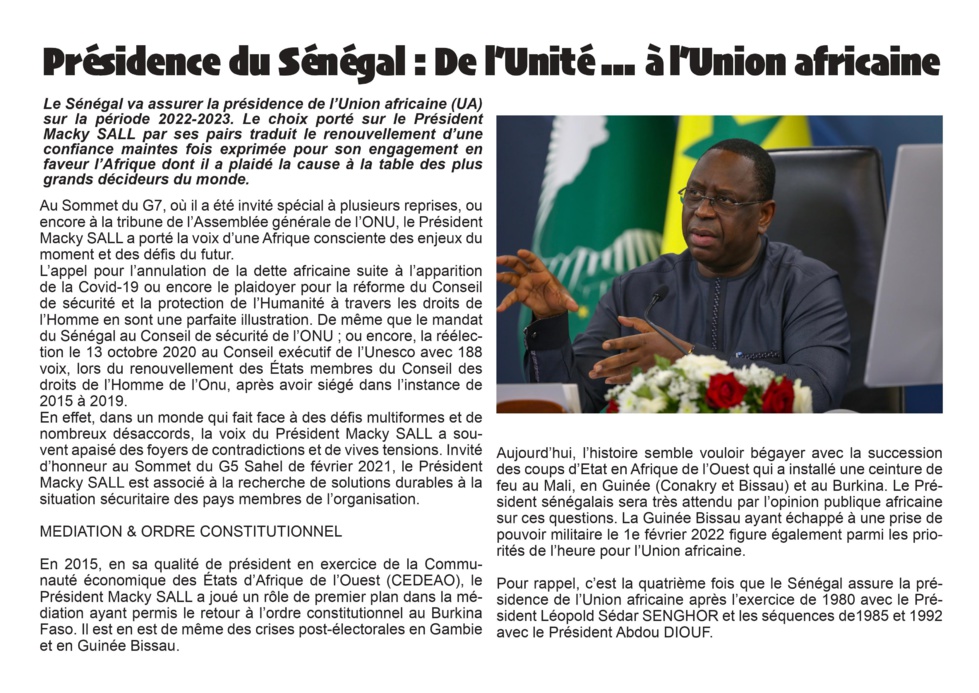 Union Aficaine  - Le Président Macky Sall prend fonction ( Live Leral TV )