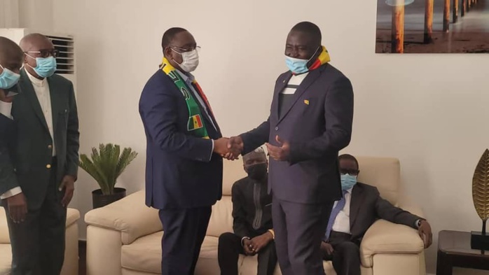  Barthélémy Dias, Déthié Fall, Bougane et Cie avec Macky Sall, pour l'accueil des "Lions" (Photos) 