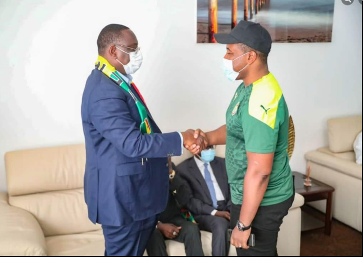  Barthélémy Dias, Déthié Fall, Bougane et Cie avec Macky Sall, pour l'accueil des "Lions" (Photos) 