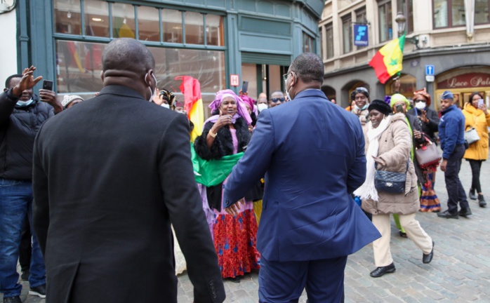 En images, l'arrivée de Macky Sall en Belgique (Bruxelles)