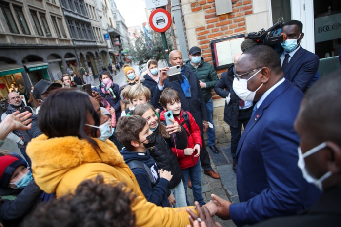 En images, l'arrivée de Macky Sall en Belgique (Bruxelles)