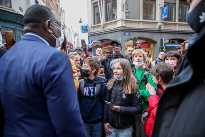 En images, l'arrivée de Macky Sall en Belgique (Bruxelles)