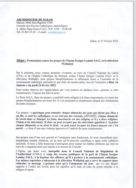 Propos blasphématoires de Serigne Lamine Sall : Le Cnra somme Walf Tv de présenter ses excuses et...