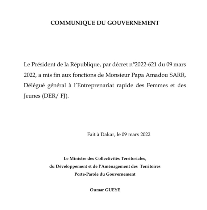 Propos outrageants, Pape Amadou Sarr limogé: Voici la preuve que Macky Sall ne défend ni les pourfendeurs de l'Islam ni l'homosexualité Propos outrageants, Pape Amadou Sarr limogé: Voici la preuve que Macky Sall ne défend ni les pourfendeurs de l'Islam ni l'homosexualité