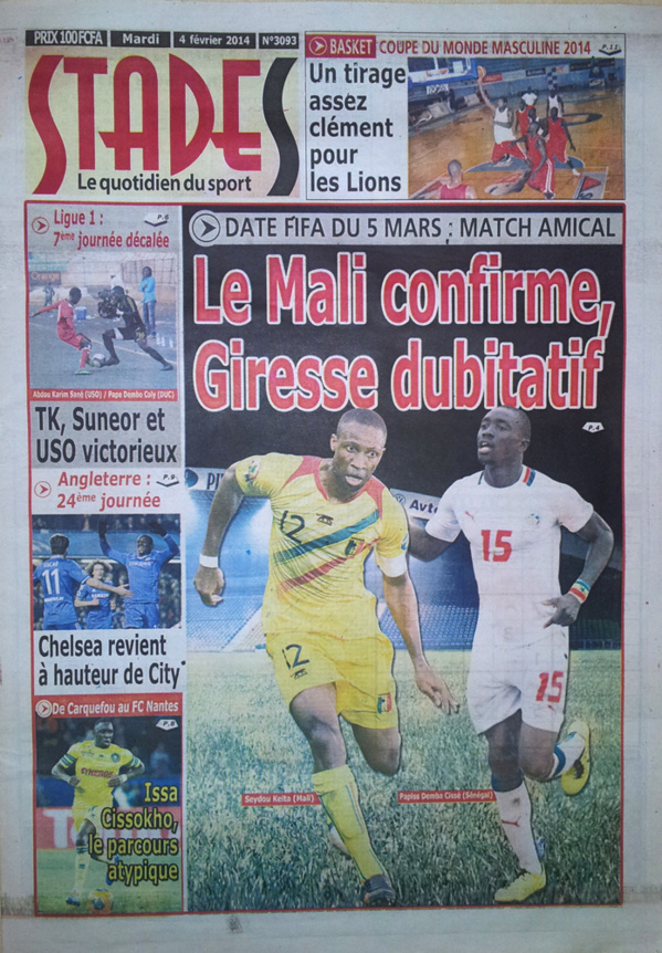 A la Une des Journaux en images du mardi 04 février 2014