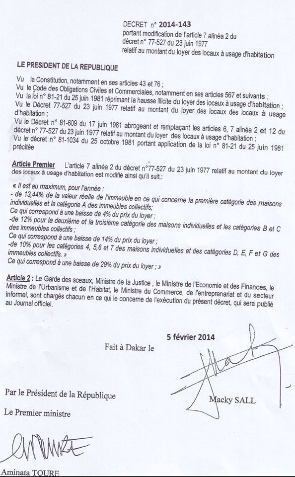 Les deux décrets qui complètent la loi sur la baisse du loyer