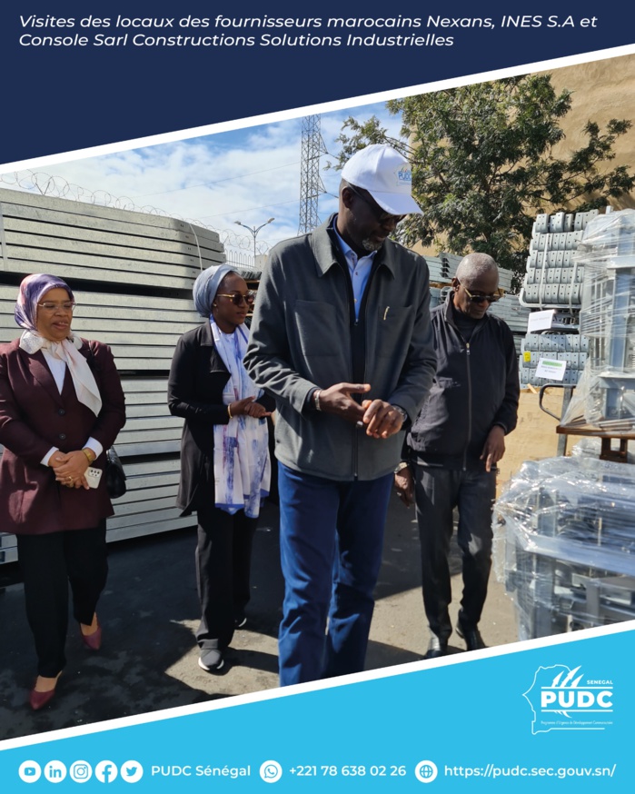 Projet 2000 villages électrifiés - Cheikh Diop a visité les locaux de ses fournisseurs marocains en matériaux électriques (PUDC)