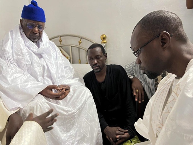 Darou Mousty: Ousmane Sonko et sa délégation reçus par Serigne Abdou Mbacké