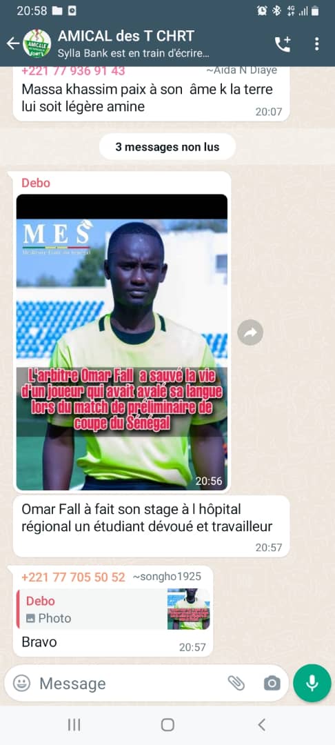 Thiès: un arbitre infirmier sauve d'une mort certaine un joueur qui a failli avaler sa langue
