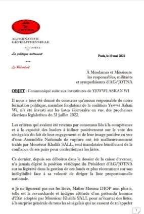 Zappé des investitures : Me Moussa Diop s’attaque à Khalifa Sall et Ousmane Sonko
