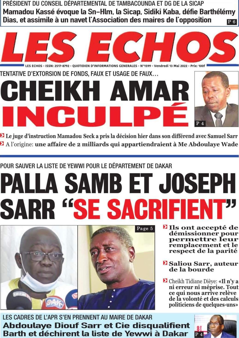 TENTATIVE D’EXTORSION DE FONDS, FAUX ET USAGE DE FAUX… : Cheikh Amar inculpé hier par le juge Mamadou Seck