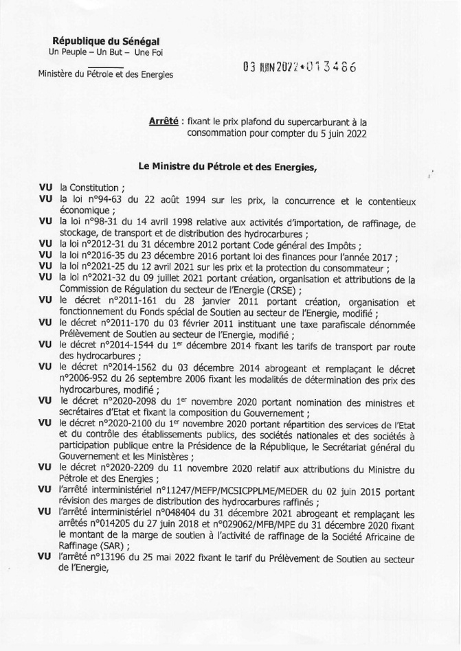 Hausse du prix de l’essence : le prix du supercarburant est fixé à 890 FCFA