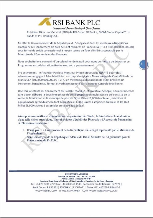 Documents - Exclusif ! Prince Moustapha Ndiaye, l'escroc sénégalais qui a failli soutirer 100 milliards de francs CFA au gouvernement brésilien
