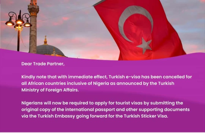 La Turquie vient de supprimer le e-visa pour tous les ressortissants Africains sauf...