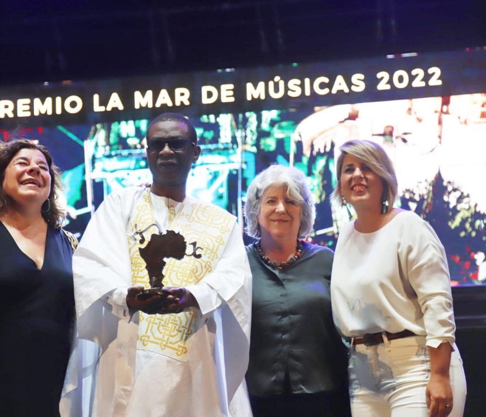 Youssou Ndour a reçu ce lundi 18 juillet 2022 à Cartagena, en Espagne, le Prix « La Mar de Músicas »