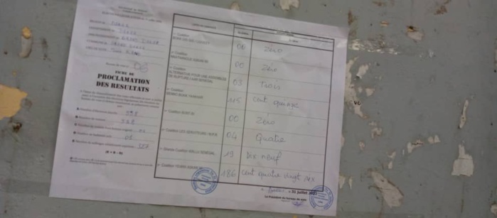 Législatives / Grand Dakar, Issa Kane, Bureau 06: YAW domine BBY 186 contre 115