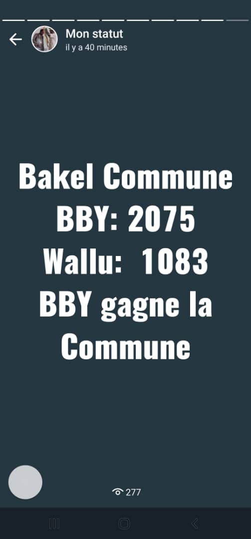 Législatives 2022 / Bakel Commune: BBY largement en tête