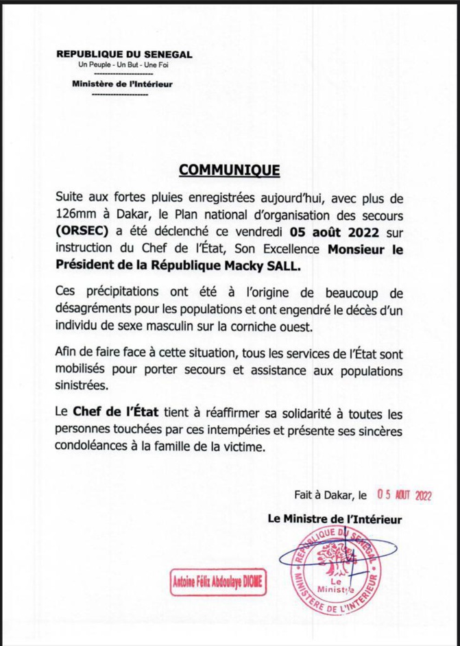 Pluies diluviennes à Dakar : Macky Sall déclenche le Plan ORSEC Pluies diluviennes à Dakar : Macky Sall déclenche le Plan ORSEC