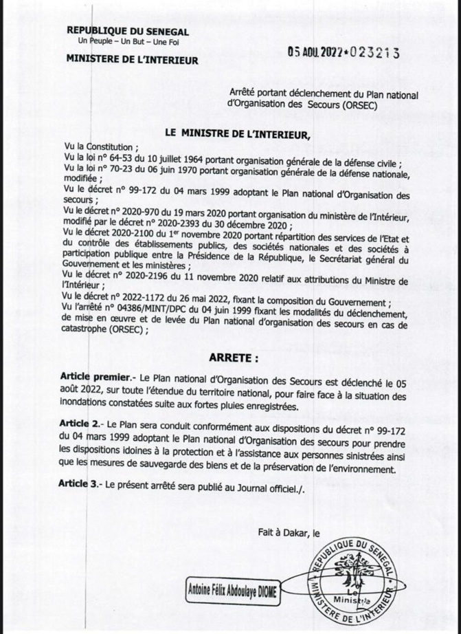 Pluies diluviennes à Dakar : Macky Sall déclenche le Plan ORSEC