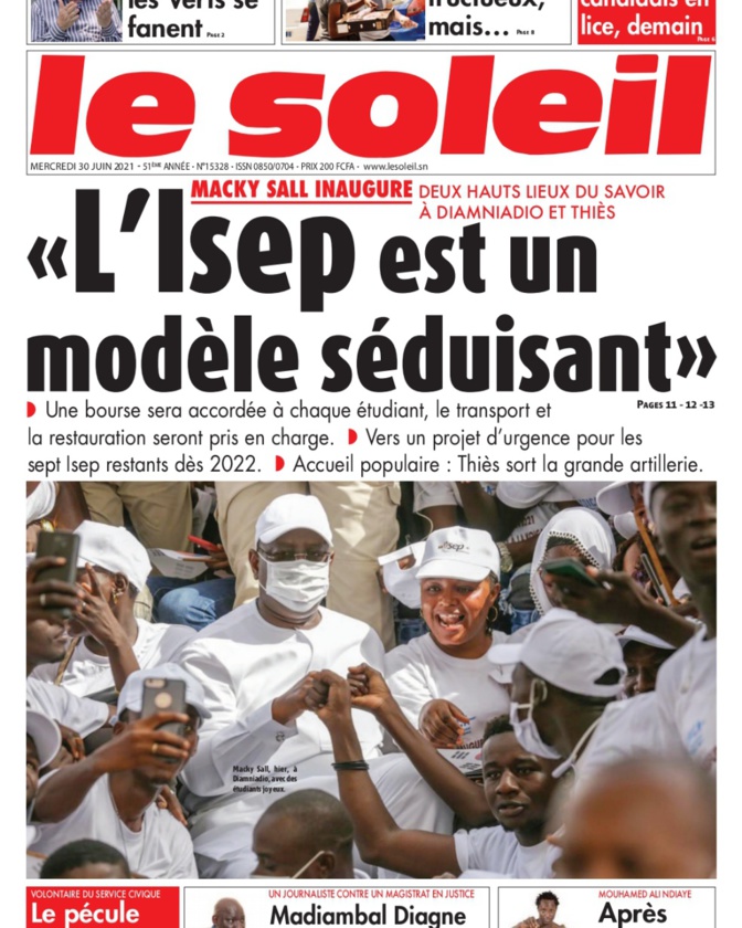 Reprise de la parution du journal «Le Soleil» mercredi