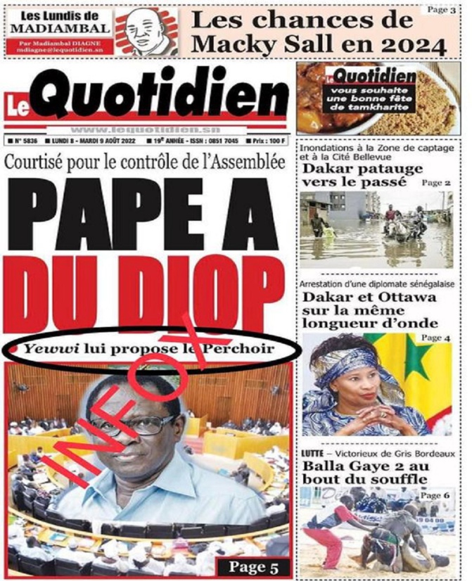 Poste de président de l’Assemblée proposé à Pape Diop: YAW dément fermement et insulte au passage « Le Quotidien »