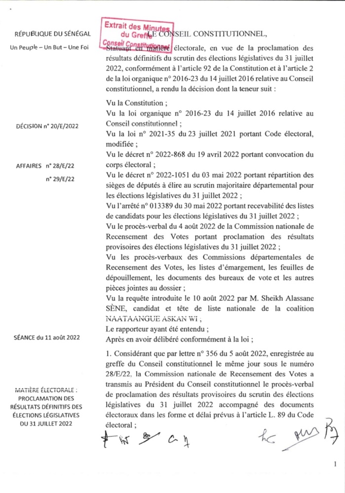 Législatives 2022 : En intégralité, la décision du Conseil constitutionnel, qui rejette...
