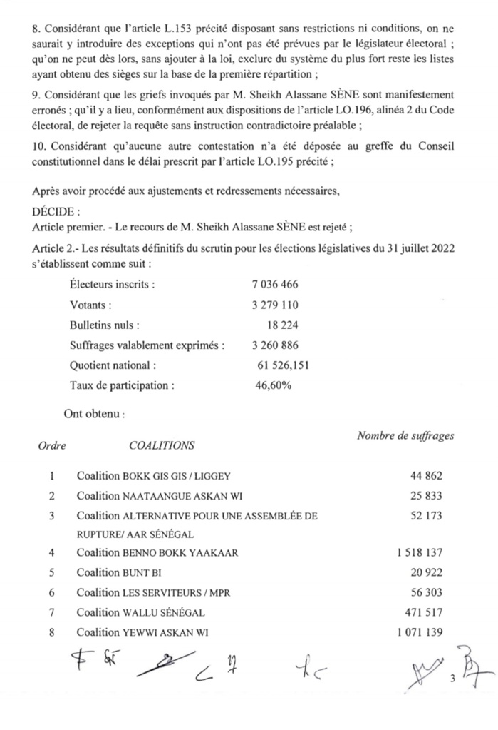 Législatives 2022 : En intégralité, la décision du Conseil constitutionnel, qui rejette... Législatives 2022 : En intégralité, la décision du Conseil constitutionnel, qui rejette...