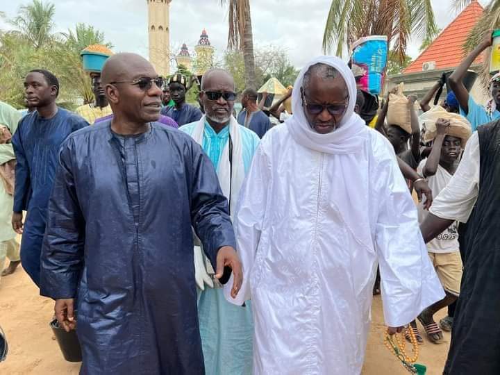 Photos : Serigne Mourtada Mom Serigne Fallou Mbacké rend visite à Serigne Saliou Ndigueul Thioune lors des activités du « Sêk » à Matlaboul Fawzayni