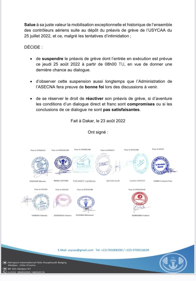 Grève des contrôleurs aériens de l'ASECNA: Macky sauve l'Afrique d'une paralysie du transport aérien.