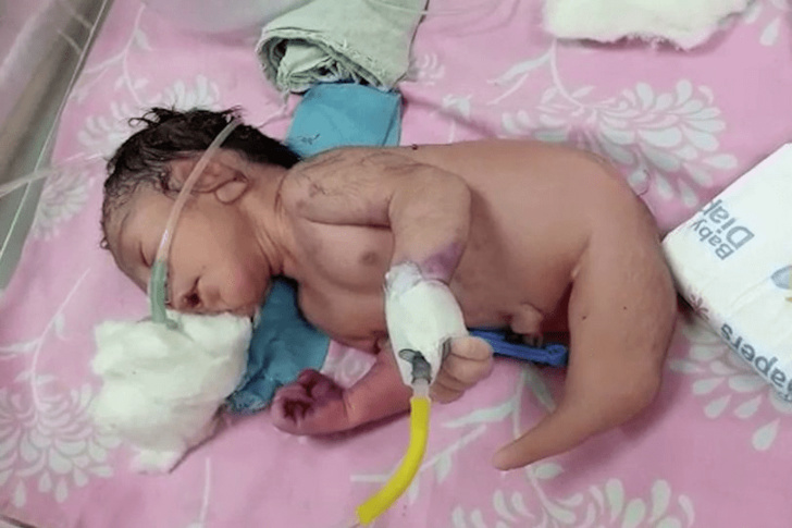 Un bébé né avec une corne étrange au lieu de jambes, laisse les médecins perplexes