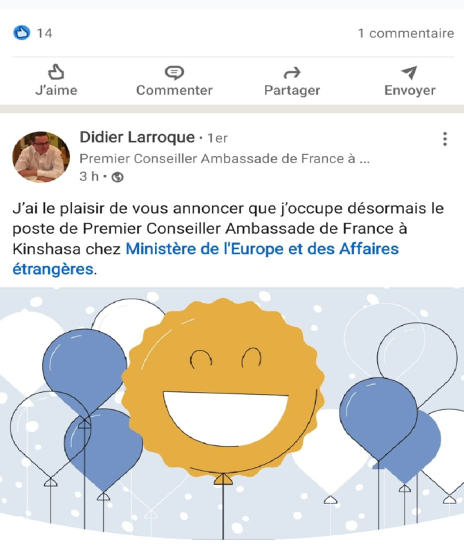 Didier Larroque nommé 1ier Conseiller de l’ambassade de France à Kinshasa : la fin de calvaire des demandeurs sénégalais de visa ? Didier Larroque nommé 1ier Conseiller de l’ambassade de France à Kinshasa : la fin de calvaire des demandeurs sénégalais de visa ?