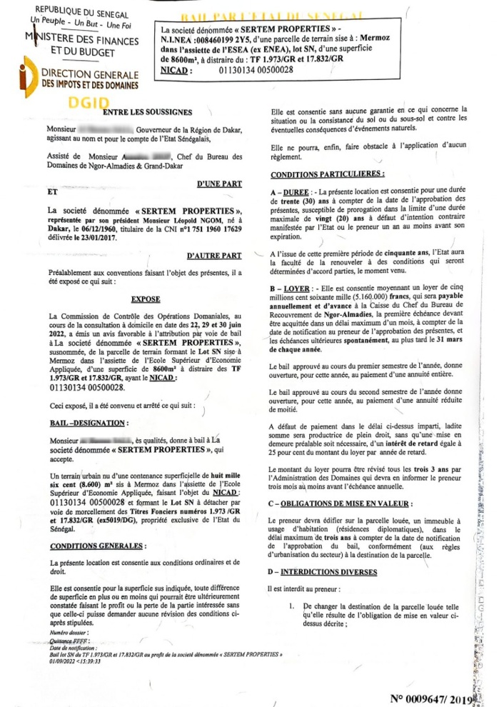 Foncier: Comment Léopold Ngom de Sertem s'est procuré 8000 m2? Foncier: Comment Léopold Ngom de Sertem s'est procuré 8000 m2?