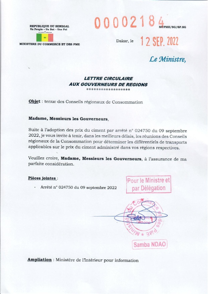 Nouveaux prix du ciment validés le 9 septembre : A Dakar, le tarif fixé et les concertations entamées dans les régions