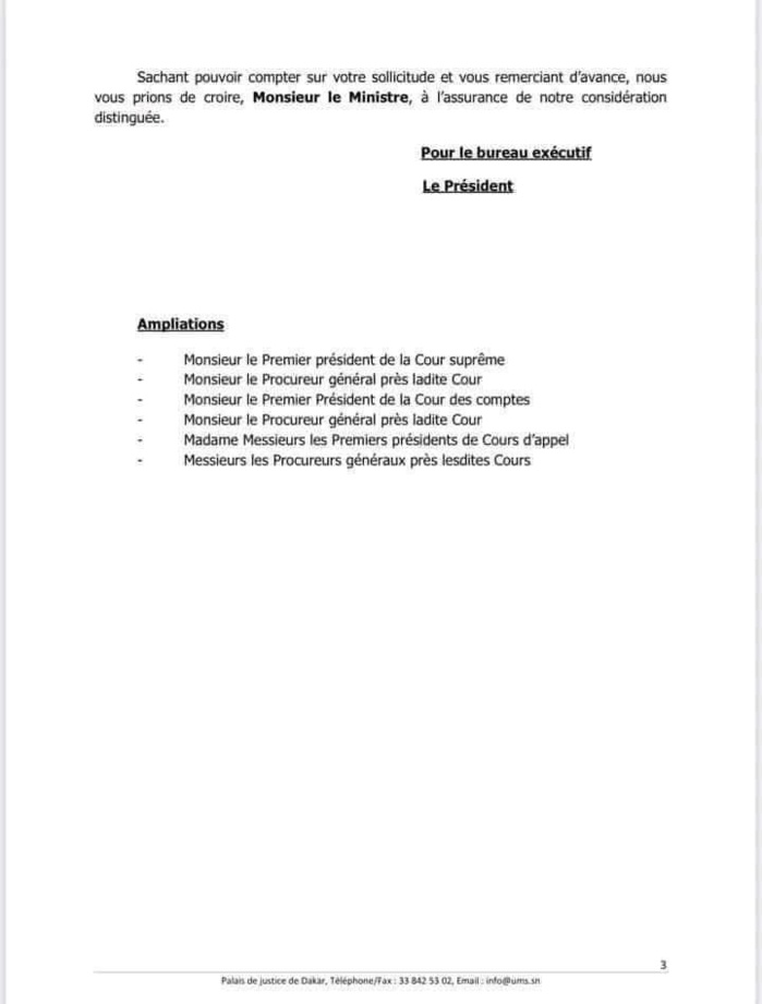 Incident entre un magistrat et un policier: L'UMS descend l'agent et interpelle Me Malick Sall (Document)