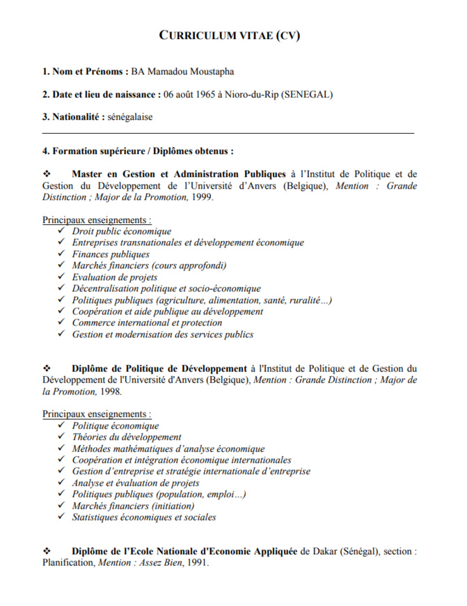 Remaniement: Mamadou Moustapha Bâ, nouveau Ministre des Finances, un surdoué au service de l'économie