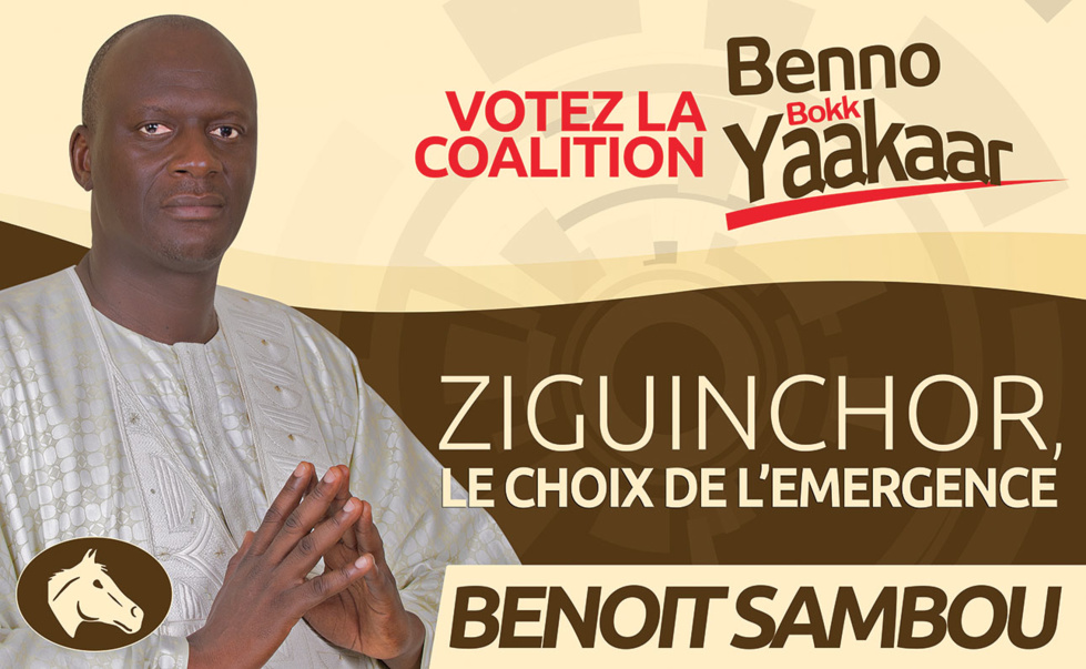 Les affiches de campagne de Benoit Sambou, candidat à la mairie de Ziguinchor