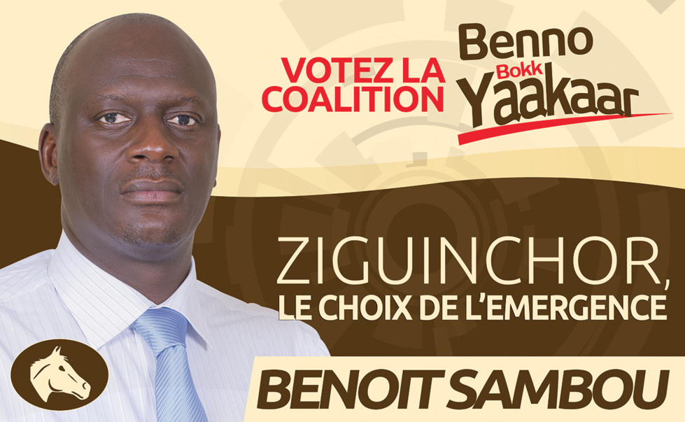 Les affiches de campagne de Benoit Sambou, candidat à la mairie de Ziguinchor