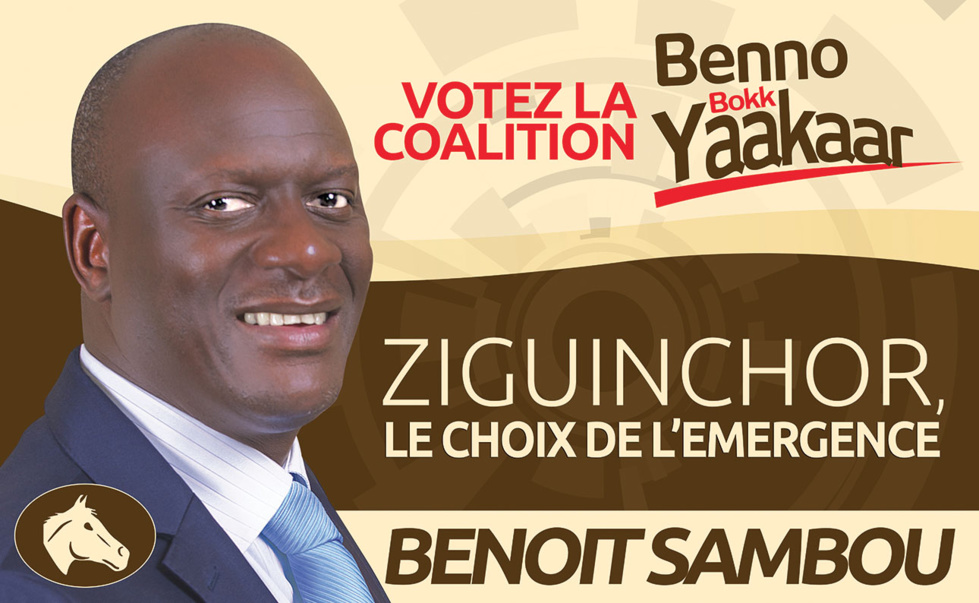 Les affiches de campagne de Benoit Sambou, candidat à la mairie de Ziguinchor