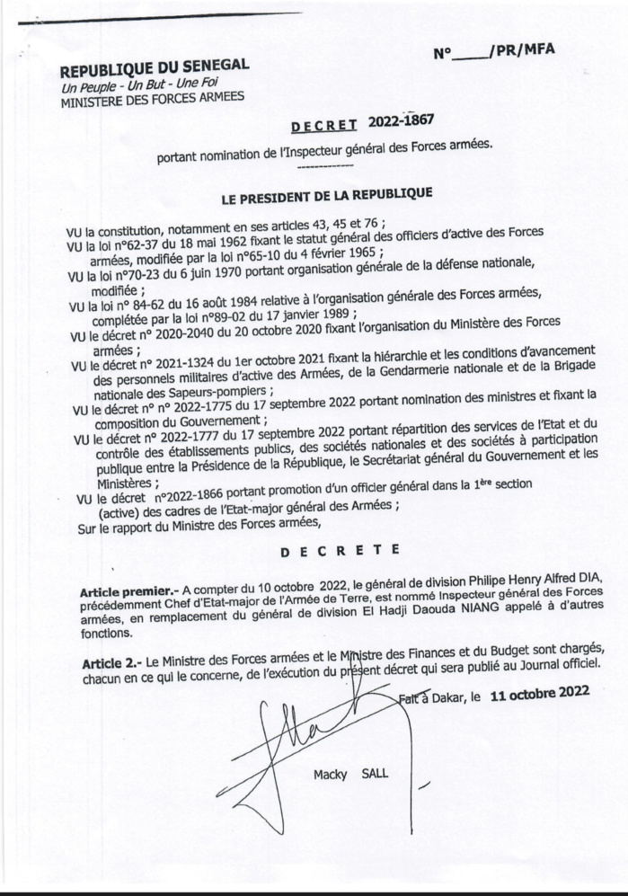 Le président de la République, Macky Sall signe plusieurs décrets de nomination (DOCUMENTS)