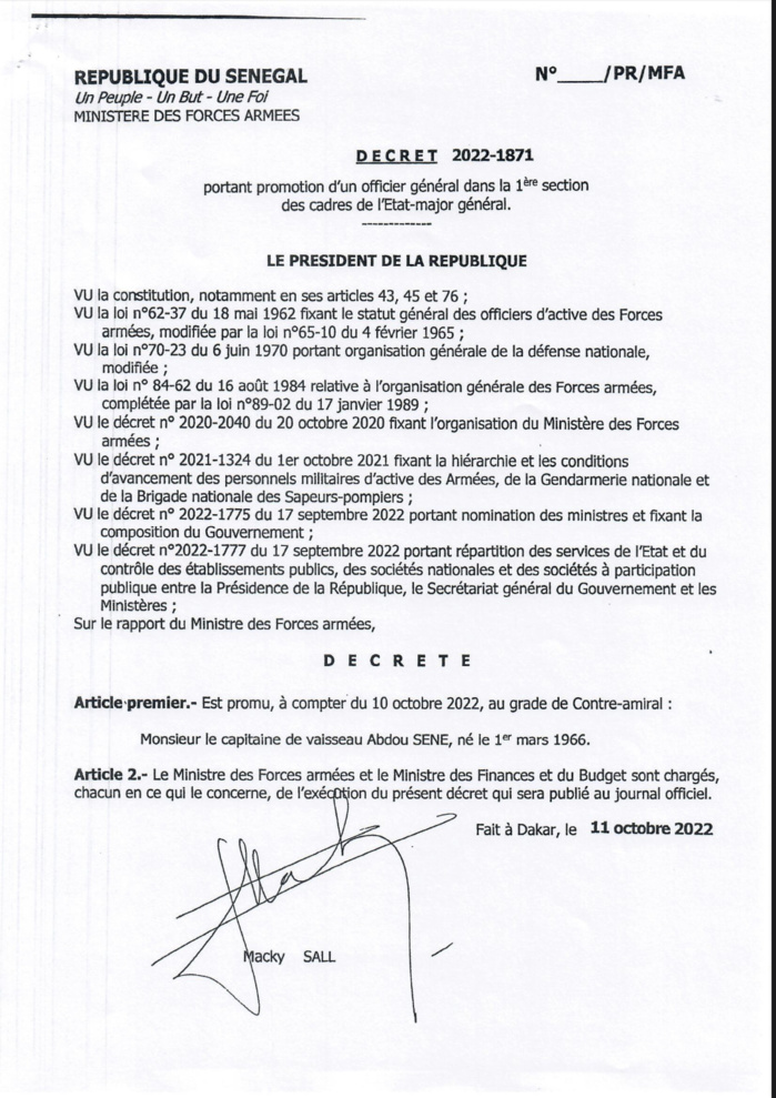 Le président de la République, Macky Sall signe plusieurs décrets de nomination (DOCUMENTS)