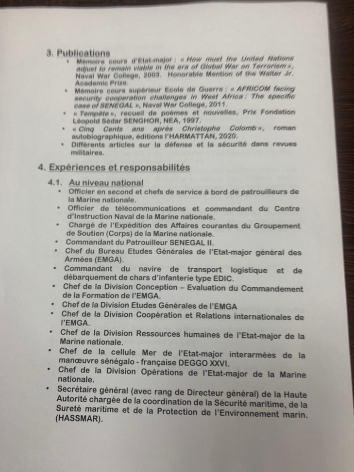 Parcours du Général Abdou Sène, nouveau Conseiller Défense du Premier Ministre