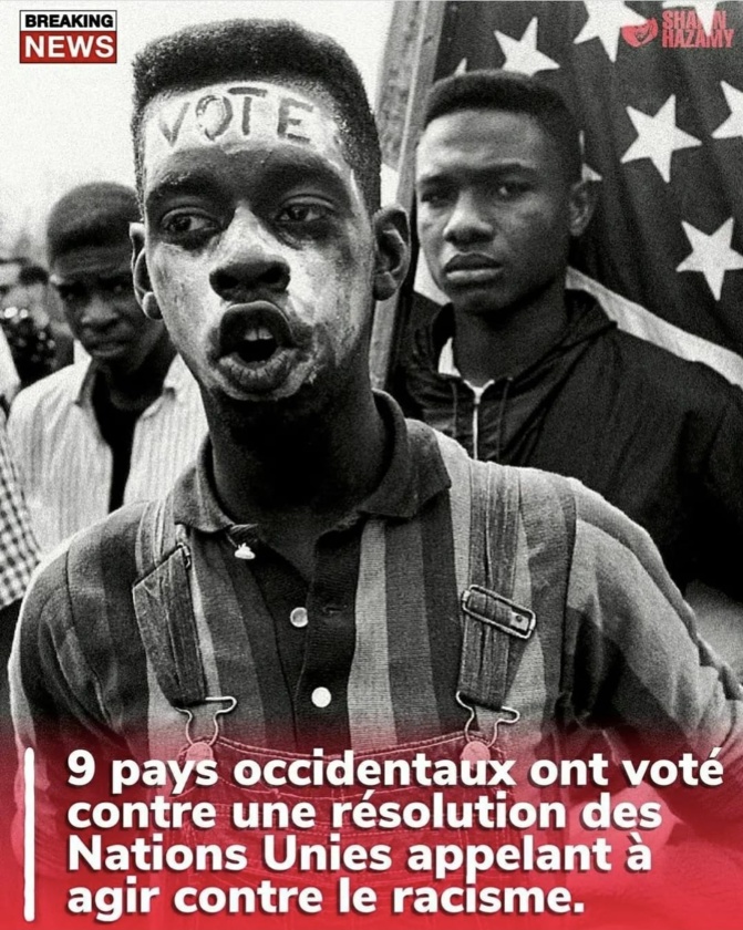 Lutte contre le racisme : Les Etats-Unis, la France, l’Angleterre, l’Allemagne et 5 autres pays occidentaux votent contre Lutte contre le racisme : Les Etats-Unis, la France, l’Angleterre, l’Allemagne et 5 autres pays occidentaux votent contre