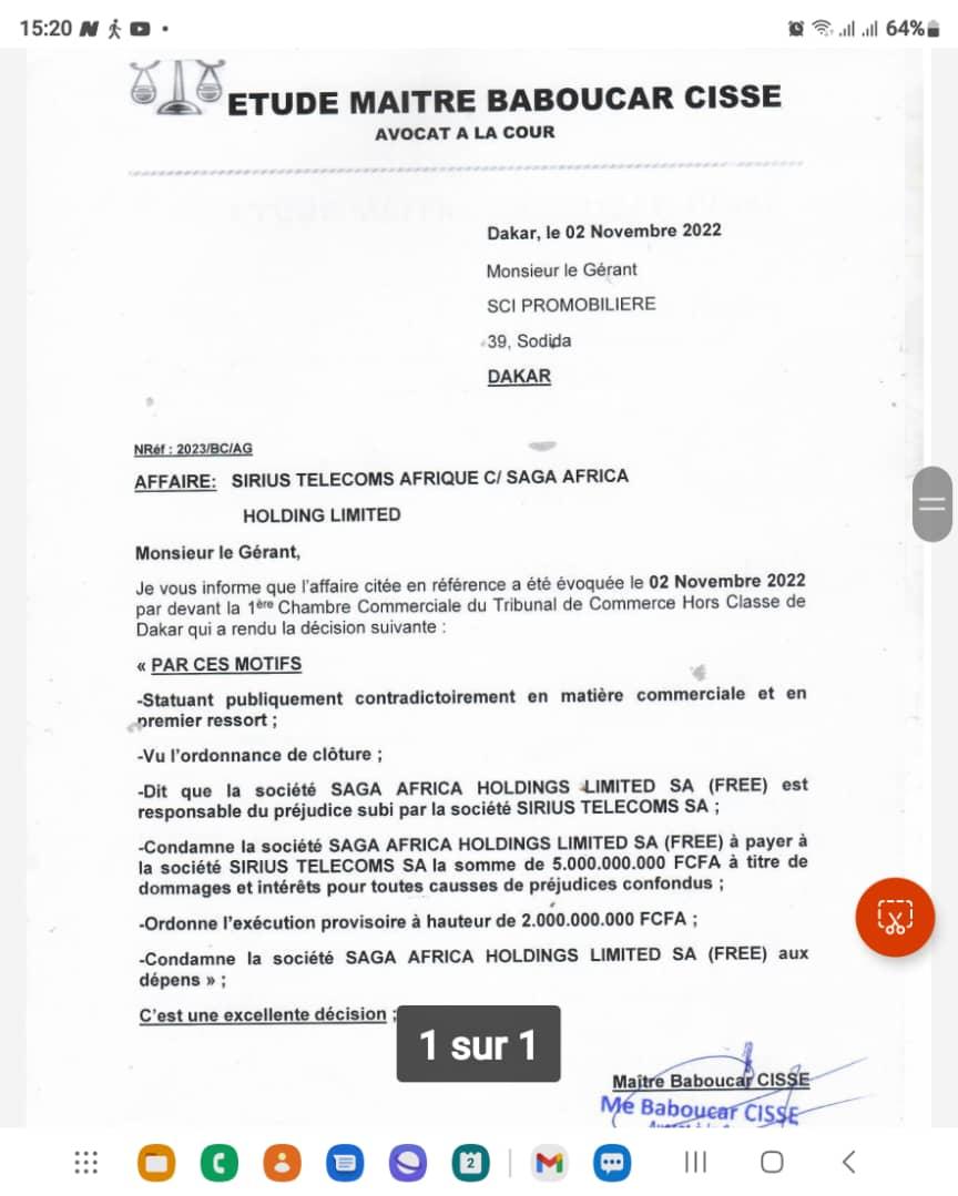 Pour mauvaises pratiques commerciales : L'opérateur Free au Sénégal condamné à payer 5 milliards FCfa à Promobile