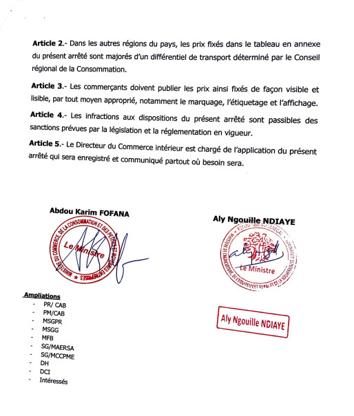 Baisse des prix: La mesure entre en vigueur ce samedi à 00h (Documents) Baisse des prix: La mesure entre en vigueur ce samedi à 00h (Documents)