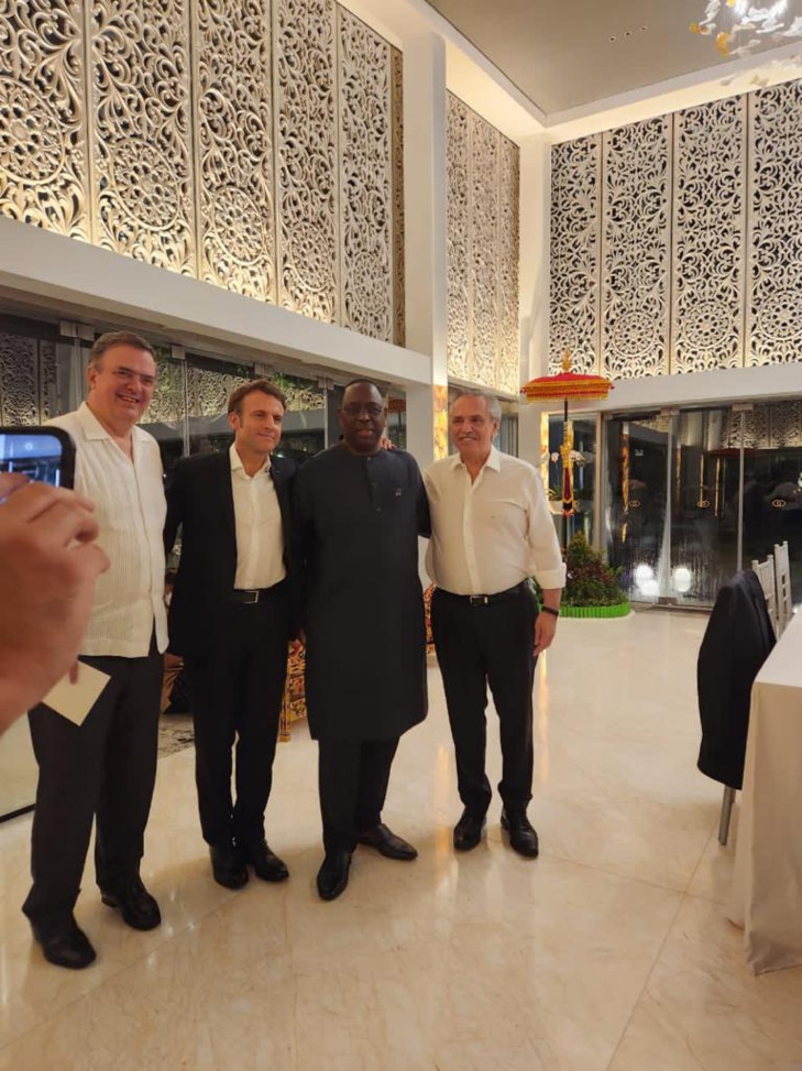 Sommet du G2O : Le chef de l’état Macky Sall a dîné hier avec les Présidents français et argentin