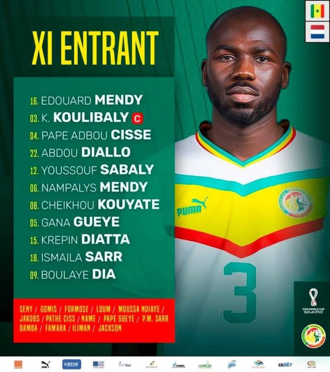 Sénégal vs Pays Bas: Le onze des Lions, Kouyaté titulaire!