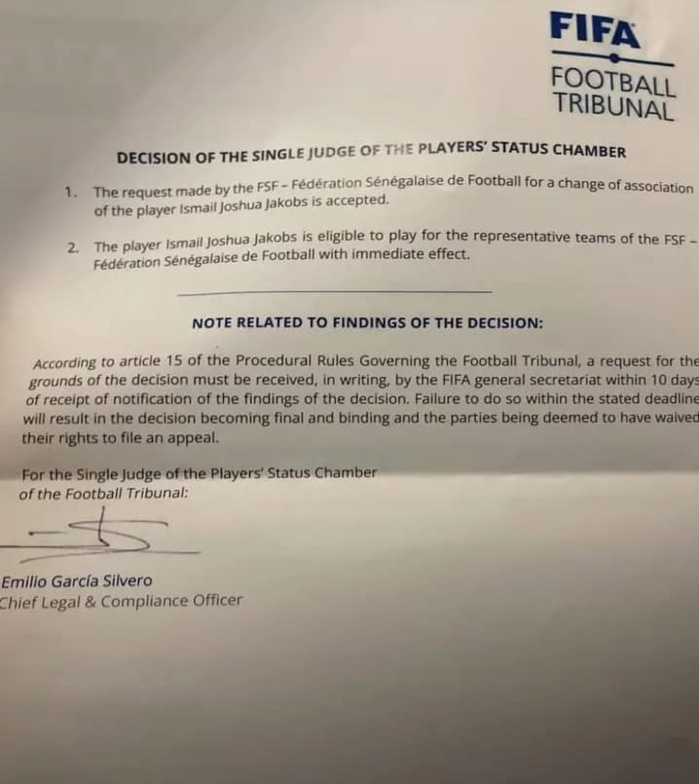 Officiel: Ismaël Jacobs peut désormais jouer pour le Sénégal