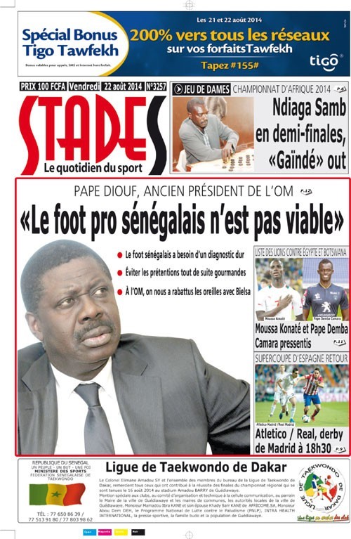 Pape Diouf, ancien président de l’OM: «Le foot pro sénégalais n’est pas viable»
