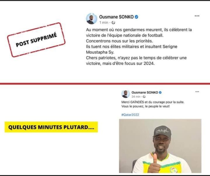 Tweet controversé: Ousmane Sonko s'indigne de la célébration de la victoire des Lions avant de les...féliciter