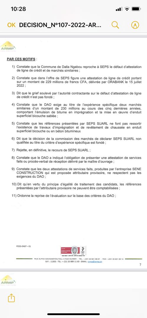 Travaux d'entretien et d'amélioration de la piste Digane/Dysangou : L'ARMP ordonne la suspension de la procédure de passation du marché